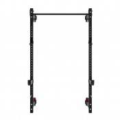 Kompakt och robust skivstångsrack med namn fällbart rack silver av märket Master Fitness, perfekt för trånga utrymmen. Byggt på