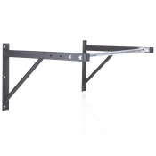 Premium Chin Up Bar väggmonterad räckstång i svart med två triangelformade väggfästen, fristående.