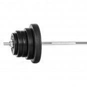 Komplett skivstångsset 50 kg från Gymstick med vinylvikter och kromad stång