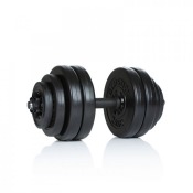 Vinyl Dumbbell Set 15 kg – hantelset med svarta viktskivor i vinyl och raka grepphandtag i metall.