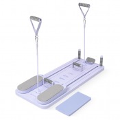 Gymstick Pilates V Reformer Board i färgen Wild Lavender med motståndsband, glidplattor och knädyna