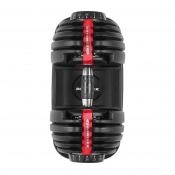 Detaljbild på viktvred och viktmarkeringar på Bowflex SelectTech 552i med röd mittlinje ovanpå.