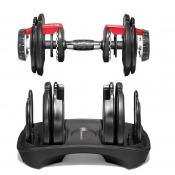 Hantelställ för Bowflex SelectTech 552i med två justerbara hantlar och svart bas.