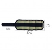 Vristvikt hoprullad till cylinder med synlig Tunturi-logotyp och kardborreband runtom.