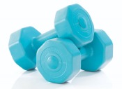 Två turkosa Active Vinyl Dumbbells 3 kg