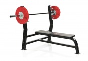 Gymstick Weight Bench 200 med skivstång och viktskivor på ställningen