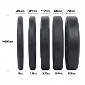 Master Fitness Easygrip Black bumperviktskivor – Mått