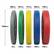 Master Fitness Easygrip Color bumperviktskivor – Mått