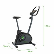 Tunturi Cardio Fit B30 motionscykel sedd i sned vinkel med stabil bas och låg instegshöjd