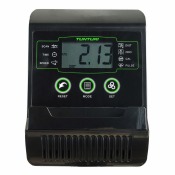 Detaljbild på kontrollpanel med tydliga symboler och digital sifferdisplay