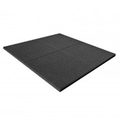 Gymplatta gummi 100 x 100 cm, svarta plattor ihoplagda