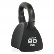 Ergo kettlebell med rund kropp och brett handtag i svart utförande.
