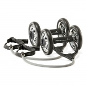 Power Wheelz träningshjul med två hjul, handtag på sidorna och fristående design mot vit bakgrund.