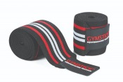 Pro Knee Straps knälindor i svart med röd och vit rand