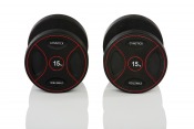PRO PU Dumbbells hantlar i svart polyuretan med runda vikter och raka handtag.