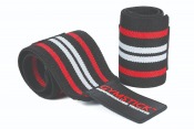 Pro Wrist Straps, handledsstöd i svart med röd och vit rand