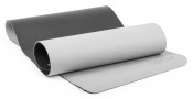 PRO Yoga Mat With Hanging Rings med grå ovansida och svart undersida samt vita upphängningsringar.