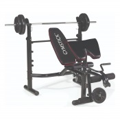 Gymstick Weight Bench 400 träningsbänk med skivstångsställning och svart sits på stålram.