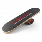 Wooden Balance Board balansbräda i trä med svart greppyta och rundad undersida.
