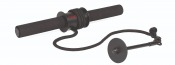Wrist Trainer med roterande hjul i svart och röda detaljer samt handtag.