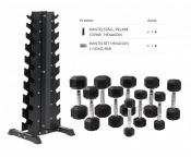 Komplett hantelset inklusive ställ 1-10 kg