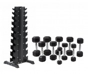 Komplett hantelset inklusive ställ 1-10 kg