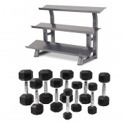Hexagon Hantelset 2–30 kg Par Inklusive Hantelställ – Hantelset – ingår i BRF-gym Styrka
