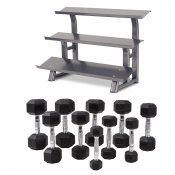 Komplett hexhantelset 2-30 kg inklusive ställ