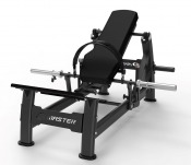 Hip-thrust maskin i grå lackering och svart klädsel med vit bakgrund