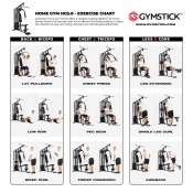 Övningsschema för Home Gym HG2.0 med illustrerade övningar