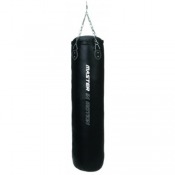 Boxsäck från Master Fitness 120 cm i svart med upphängningskedja, sedd framifrån.