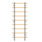 Master Fitness Wallbar – Ribbstol rakt framifrån med 9 träribbor