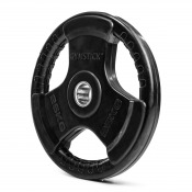 Rubber Weight Plate 50 mm i svart gummi med tre greppöppningar
