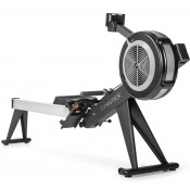 Gymstick Air Rower Pro roddmaskin med luftmotstånd, svänghjul framtill och lång skena i svart utförande