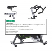 Tunturi Cardio Fit S30 Sprinter spinningcykel sedd från sidan med markerade mått och justeringspunkter.