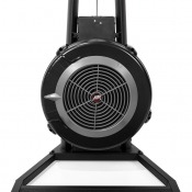 Detaljbild på fläkthus med runt galler som visar luftmotståndets konstruktion.