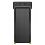 Gymstick WalkingPad Core gåband sedd framifrån i hopfällt läge med kompakt och vertikal konstruktion