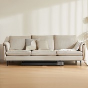 Gymstick WalkingPad Core gåband placerat i vardagsrumsmiljö framför soffa med fokus på diskret design