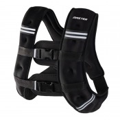 Bild tagen snett från sidan på en slimmad viktväst i svart med vit bakgrund