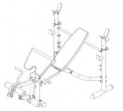 Ritning Weight Bench 400 från hefitness.se - Multigym från SAveriges bästa leverantör av träningsutrusnting.