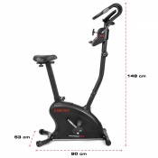 Motionscykel Gymstick Crank Bike X4 i svart utförande placerad på skyddsmatta, sedd från sidan