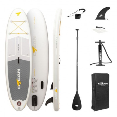 Ozean Lumen 275 SUP-bräda vit/grå med paddel, pump, leash och bärväska