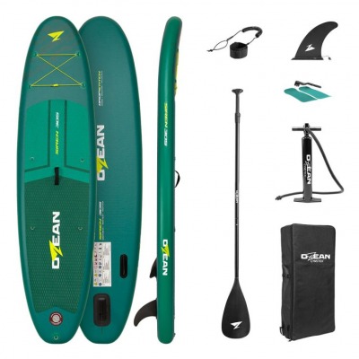 Ozean Siren 305 SUP-bräda mörkgrön med paddel, pump, leash och bärväska
