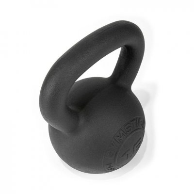 PRO Kettlebell 10 kg i svart gjutjärn med rund kropp och böjt handtag.