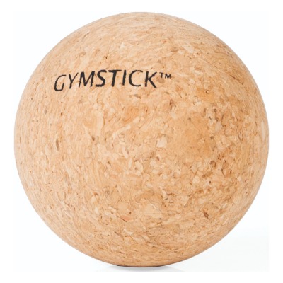 Massageboll i kork med naturlig brun yta och rund form på vit bakgrund.