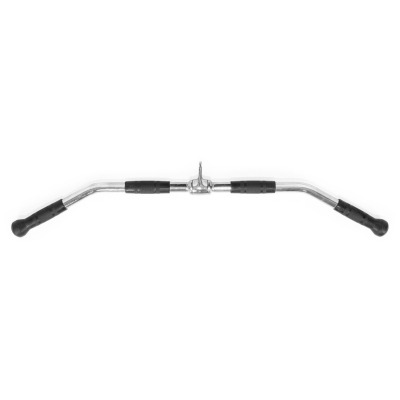 Lateral Pull Down Bar latsstång från Gymstick i förkromat stål med nedvinklade ändar, fyra svarta gummigrepp och fästögla