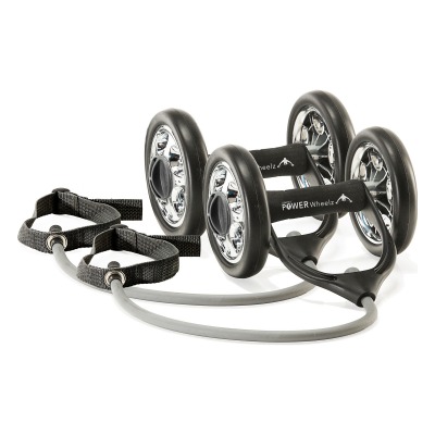 Power Wheelz träningshjul med två hjul, handtag på sidorna och fristående design mot vit bakgrund.