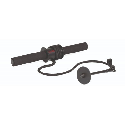 Wrist Trainer med roterande hjul i svart och röda detaljer samt handtag.