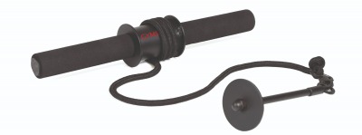 Wrist Trainer med roterande hjul i svart och röda detaljer samt handtag.