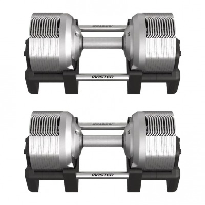 Master Fitness Elite justerbara hantlar 2 × 41,5 kg i silver